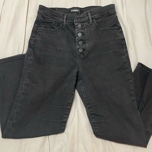 Express cropped black jean